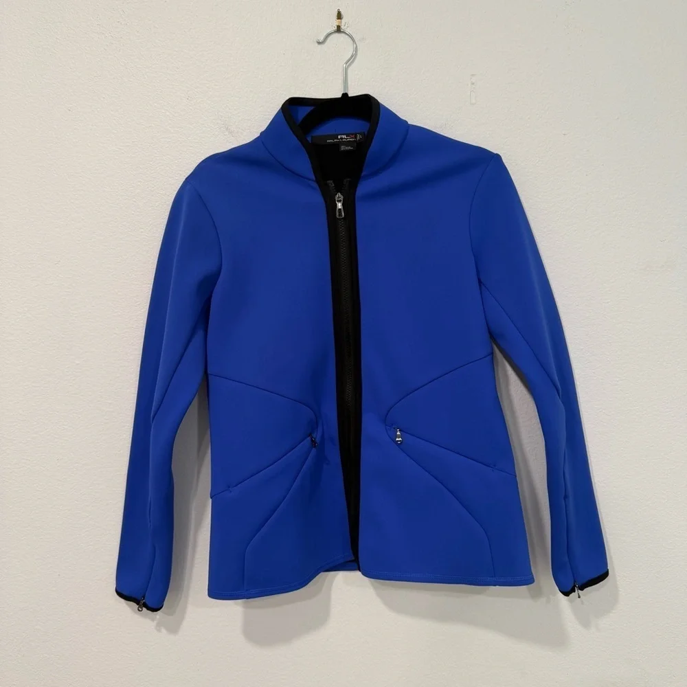 RLX Ralph Lauren Neoprene Scuba Cobalt Blue Sporty Full Zip Jacket L